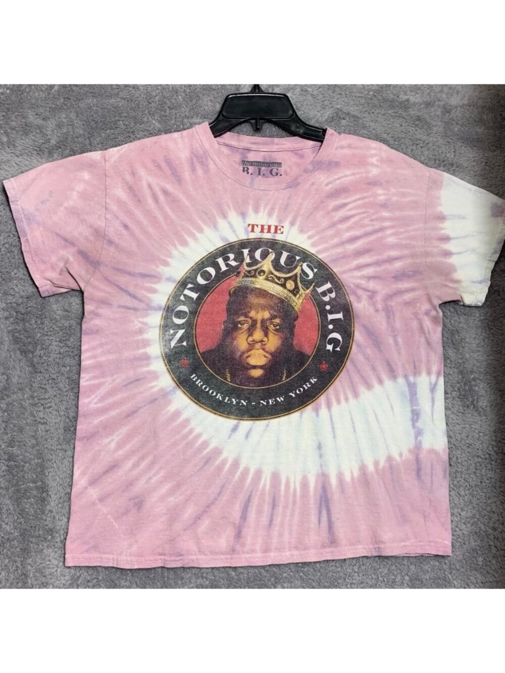 Brooklyn Mint Notorious BIG T-Shirt Mens Medium Purple Tie Dye Graphic Rap Tee